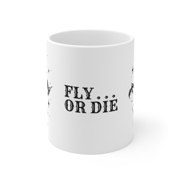 Mystical Dragon Mug - 'Fly or Die' Quote - 11oz Ceramic Coffee Cup - Image 2